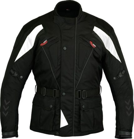 CHAQUETA 3/4 DE CORDURA UNISEX PARA MOTORISTAS UNISEX,111  BLANCA/NEGRA