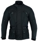 CHAQUETA DE MOTO  111 NEGRA EN CORDURA 3/4  CON PROTECCIONES C.E., IMPERMEABLE, UNISEX,