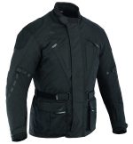 CHAQUETA DE MOTO  111 NEGRA EN CORDURA 3/4  CON PROTECCIONES C.E., IMPERMEABLE, UNISEX, - Imagen 2