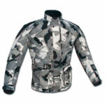 CHAQUETA DE MOTO EN CORDURA 3/4  CON PROTECCIONES C.E., IMPERMEABLE, UNISEX, 123 CAMUFLAJE
