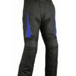 PANTALON DE CORDURA IMPERMEABLE CON PROTECCIONES EM142 NEGRO/AZUL