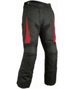 PANTALON DE CORDURA IMPERMEABLE CON PROTECCIONES EM 142 NEGRO/ROJO