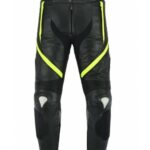 PANTALON DE CUERO PARA MOTORISTA   CON PROTECCIONES DE TITANIO 151 N/FLUOR