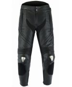 PANTALON DE CUERO PARA MOTORISTA   CON PROTECCIONES DE TITANIO 151 NEGRO