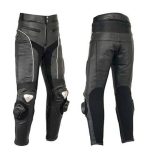 PANTALON DE CUERO PARA MOTORISTA   CON PROTECCIONES DE TITANIO 154 NEGRO