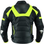 MONO DE CUERO DE DOS PIEZAS CON PROTECCIONES TPR Y TITANIO 166/151 NEGRO/FLUOR - Imagen 2