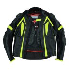 MONO DE CUERO DE DOS PIEZAS CON PROTECCIONES TPR Y TITANIO 166/151 NEGRO/FLUOR - Imagen 3