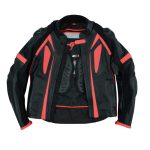 MONO DE CUERO DE DOS PIEZAS CON PROTECCIONES TPR Y TITANIO 166/151 NEGRO/ROJO - Imagen 3