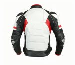 CHAQUETA DE CUERO CON PROTECCIONES TPR TITANIO 166 ROJA/BLANCA/N - Imagen 2