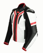 CHAQUETA DE CUERO CON PROTECCIONES TPR TITANIO 166 ROJA/BLANCA/N - Imagen 3
