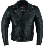 CHAQUETA DE PIEL PARA MOTO CUSTOM UNISEX 176 NEGRA