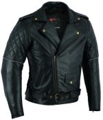 CHAQUETA DE PIEL PARA MOTO CUSTOM UNISEX 176 NEGRA - Imagen 2