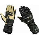 GUANTES DE PIEL MOTO RACING CON ALTA PROTECCIÓN 201 TEC NEGRO