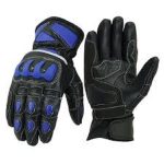 GUANTES DE MOTO EN PIEL CON PROTECCIONES TPU,205 AZUL