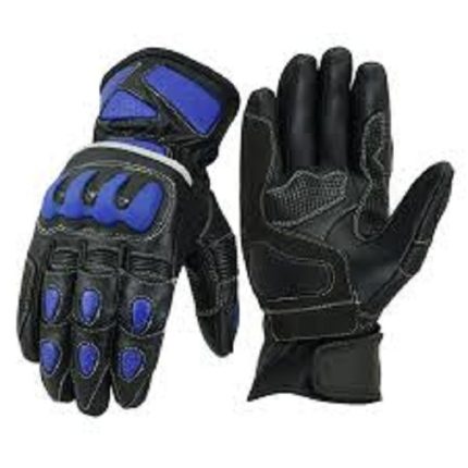 GUANTES DE MOTO EN PIEL CON PROTECCIONES TPU,205 AZUL