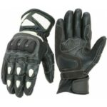 GUANTES DE MOTO EN PIEL CON PROTECCIONES TPU, 205 BLANCO
