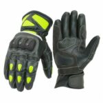 GUANTES DE MOTO EN PIEL CON PROTECCIONES TPU, 205 FLUOR