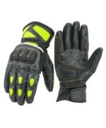GUANTES DE MOTO EN PIEL CON PROTECCIONES TPU, 205 FLUOR