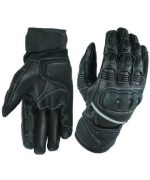 GUANTES DE MOTO EN PIEL CON PROTECCIONES TPU 205 NEGRO - Imagen 2