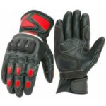GUANTES DE MOTO EN PIEL CON PROTECCIONES TPU, 205 ROJO/N