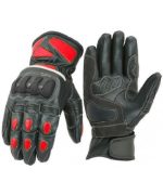 GUANTES DE MOTO EN PIEL CON PROTECCIONES TPU, 205 ROJO/N