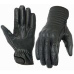 GUANTES DE CUERO VACUNO CON PROTECCIONES Y PERFORADOS 206 NEGRO