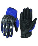 GUANTES DE VERANO PARA MOTORISTAS EN PIEL, MALLA Y FIBRA DE CARBONO 207 N/AZUL