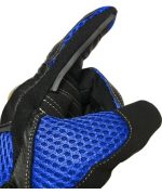 GUANTES DE VERANO PARA MOTORISTAS EN PIEL, MALLA Y FIBRA DE CARBONO 207 N/AZUL - Imagen 2