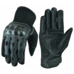 GUANTES DE VERANO PARA MOTORISTAS EN PIEL, MALLA Y FIBRA DE CARBONO 207 NEGRO