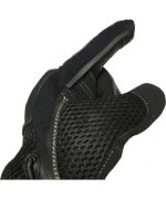GUANTES DE VERANO PARA MOTORISTAS EN PIEL, MALLA Y FIBRA DE CARBONO 207 NEGRO - Imagen 2