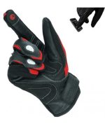 GUANTES DE VERANO PARA MOTORISTAS EN PIEL, MALLA Y FIBRA DE CARBONO 207 N/ROJO - Imagen 2