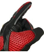 GUANTES DE VERANO PARA MOTORISTAS EN PIEL, MALLA Y FIBRA DE CARBONO 207 N/ROJO - Imagen 3
