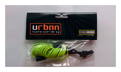 URBAN CABLEMEMO  RECORDATORIO PUESTO EL CANDADO DE DISCO. CABLE MEMO AMARILLO