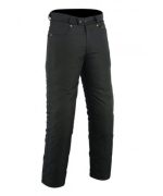 PANTALÓN VAQUERO ESTILO TEJANO DE MOTO EN CORDURA IMPERMEABLE CON PROTECCIONES 2651 NEGRO
