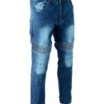 PANTALON TEJANO FLEX UNISEX CON REFUERZOS DE TEJIDO Kewlar Y PROTECCIONES C.E DESMONTABLES 2715 AZUL.