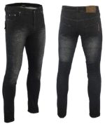 PANTALÓN TEJANO  UNISEX NEGRO DESGASTADO CON Kewlar Y PROTECCIONES DESMONTABLES 2761 NEGRO - Imagen 3