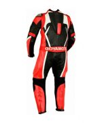 MONO DE CUERO UNA PIEZA ROJO/NEGRO/BLANCO CON PROTECCIONES DE TITANIO PARA NIÑOS - Imagen 2