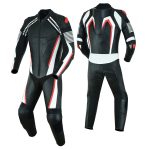 MONO DE CUERO  UNA PIEZA, AIR LINK CON PROTECTORES DE TITANIO ROJO/BLANCO /NEGRO