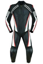 MONO DE CUERO  UNA PIEZA, AIR LINK CON PROTECTORES DE TITANIO ROJO/BLANCO /NEGRO - Imagen 2