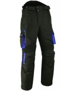 PANTALON DE MOTO EN CORDURA IMPERMEABLE TRANSPIRABLE CON PROTECCIONES CE ARES N/AZUL - Imagen 2