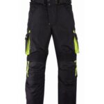 PANTALON DE MOTO EN CORDURA IMPERMEABLE TRANSPIRABLE CON PROTECCIONES CE ARES N/FLUOR