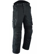 PANTALON DE MOTO EN CORDURA IMPERMEABLE TRANSPIRABLE CON PROTECCIONES CE ARES NEGRO - Imagen 2