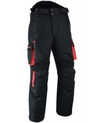 PANTALON DE MOTO EN CORDURA IMPERMEABLE TRANSPIRABLE CON PROTECCIONES CE ARES N/ROJO - Imagen 2