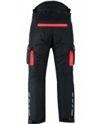 PANTALON DE MOTO EN CORDURA IMPERMEABLE TRANSPIRABLE CON PROTECCIONES CE ARES N/ROJO - Imagen 3
