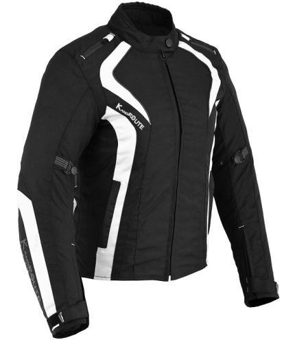 CHAQUETA CORDURA DE MOTO PARA CHICAS CON ESTILO MODERNO 100% IMPERMEABLE ARTEMISA BLANCA NEGRA