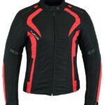 CHAQUETA CORDURA DE MOTO PARA CHICAS CON ESTILO MODERNO 100% IMPERMEABLE ARTEMISA ROJA NEGRA