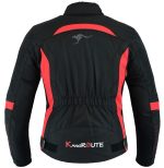 CHAQUETA CORDURA DE MOTO PARA CHICAS CON ESTILO MODERNO 100% IMPERMEABLE ARTEMISA ROJA NEGRA - Imagen 2
