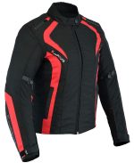 CHAQUETA CORDURA DE MOTO PARA CHICAS CON ESTILO MODERNO 100% IMPERMEABLE ARTEMISA ROJA NEGRA - Imagen 3