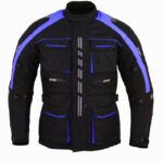 CHAQUETA DE MOTO EN CORDURA 3/4  CON PROTECCIONES C.E., IMPERMEABLE, UNISEX, ATENEA AZUL/N