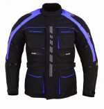 CHAQUETA DE MOTO EN CORDURA 3/4  CON PROTECCIONES C.E., IMPERMEABLE, UNISEX, ATENEA AZUL/N